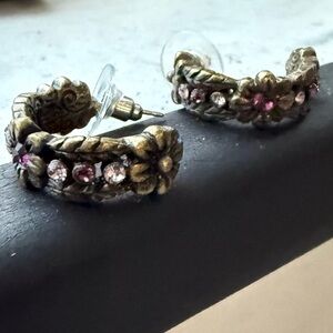 Art Nouveau Floral Hoop Earrings